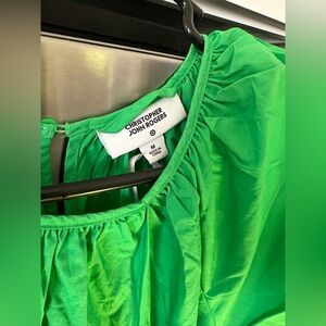 Christopher John Rogers Emerald Dress with pockets and belt